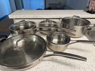 12 piece stainless steel Calphalon set