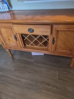 Solid Oak Buffet Table 