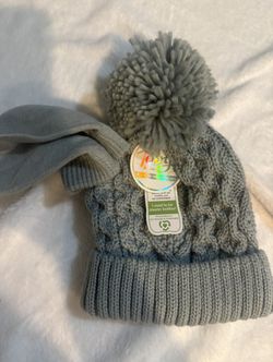 Toby & Me Toddler Gray Hat Mitten Set 12-24 Months