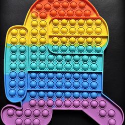 🧑‍🚀 Among Us Pop It, Sensory Fidget, Extra Large 12”, Rainbow Colored (brand new)