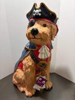 Home Accents LED Halloween Classic Pirate Dog Blow Mold Golden Doodle 2.5 Ft New