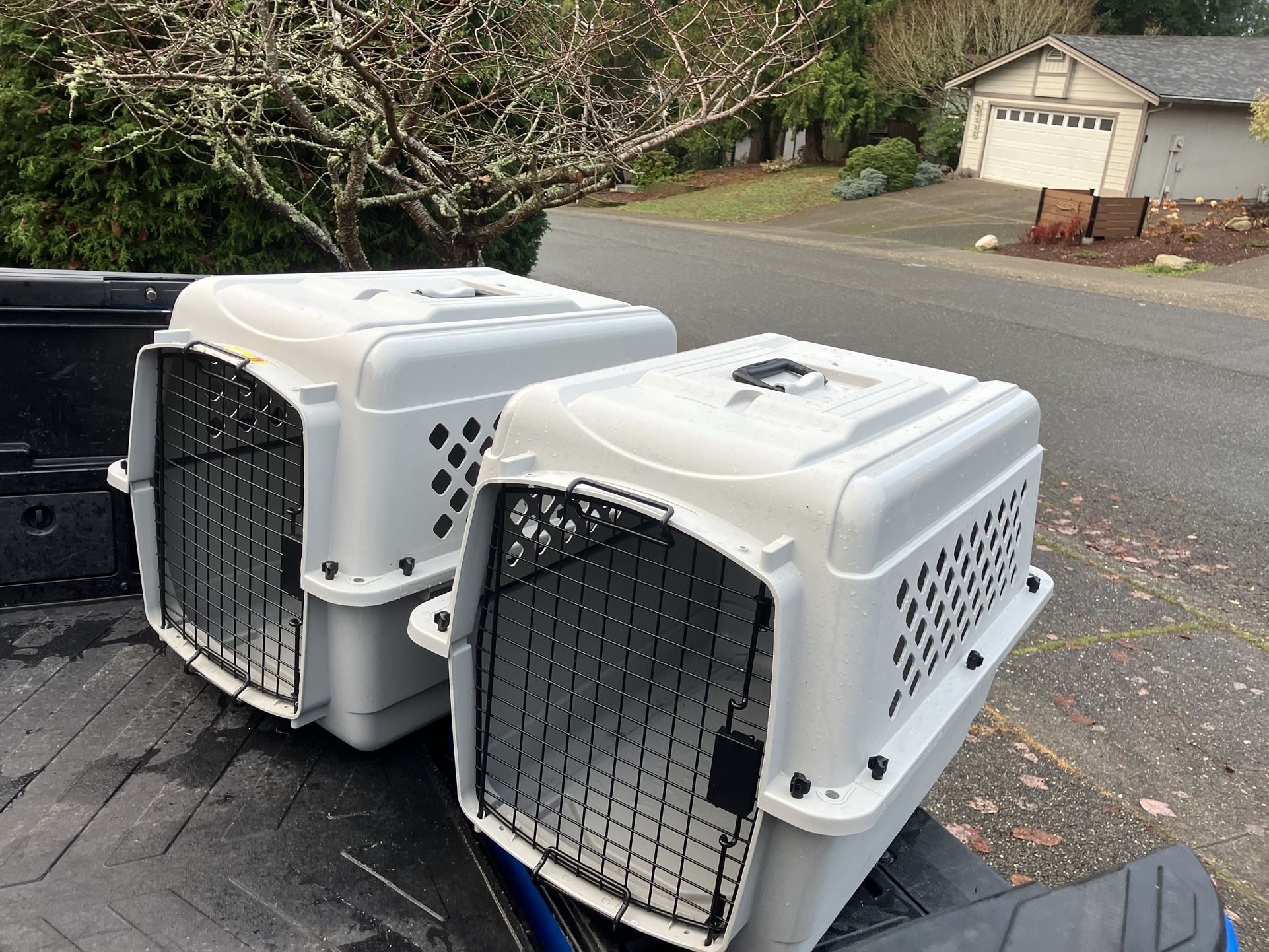Medium Dog Kennel Crate Carrier Airline Approved like New 28” L by 20” W by 20” $35 Each 