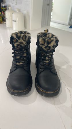 1460 SERENA LEOPARD FAUX FUR LINED BOOTS
