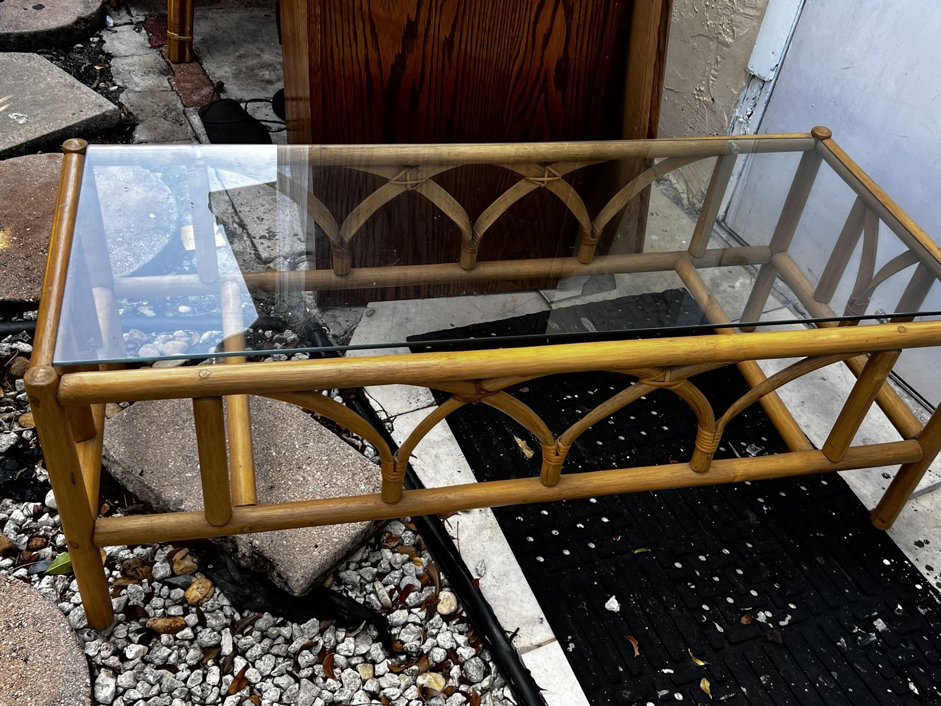 Rattan vintage coffee table