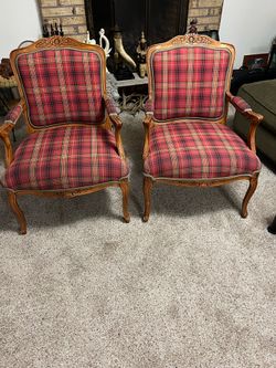 2 Vintage Brandywine Design Furniture French Louis XV Regency Style Armchairs