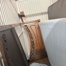 Full-size mattress, boxspring, headboard, footboard, and frame