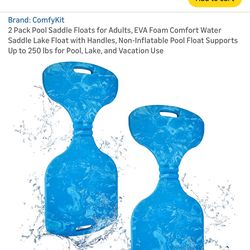 2 Pack Pool Saddle Floats for Adults, EVA Foam Comfort Water Saddle Lake Float with Handles, Non-Inflatable Pool Float Supports Up to 250 Ibs for Pool