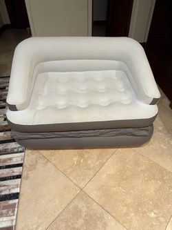 Full Size Air Mattress for Inflatable-Portable Blow Up Mattress Sofa Bed with Flocked top-Double Air