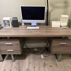 Grey Desk/computer Table With Two Drawers 