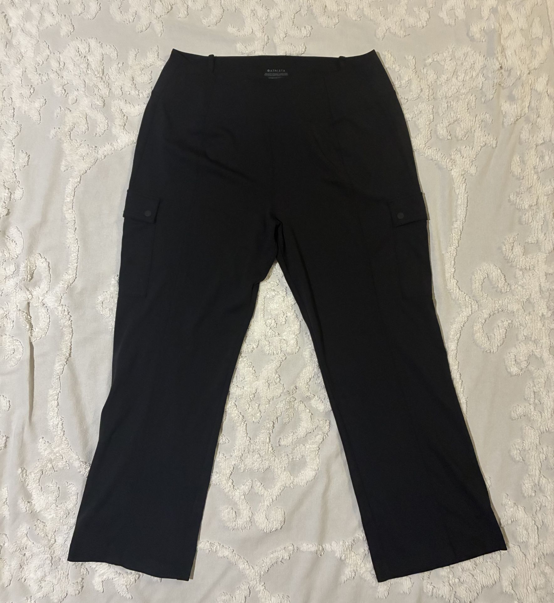 Athleta 2X Delancey Straight Cargo Pants Black