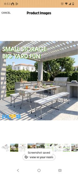 Folding Outdoor Table and Bench Set