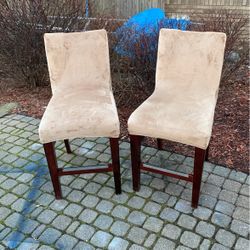 2 Wooden Chairs/ Bar Chairs 24’ h