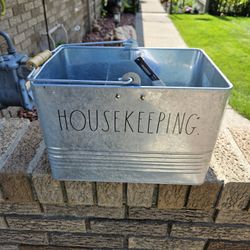 Rae Dunn Housekeeping Bucket Organizer