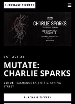 Charlie Sparks TONIGHT – Exchange LA – 1 GA Ticket