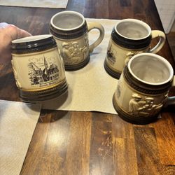 Set of 4 German Beer Steins 