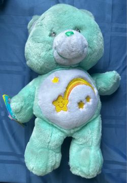 Vintage Care Bears 2003 Wish Bear Plush Stuffed Animal Play Along Toys 13”