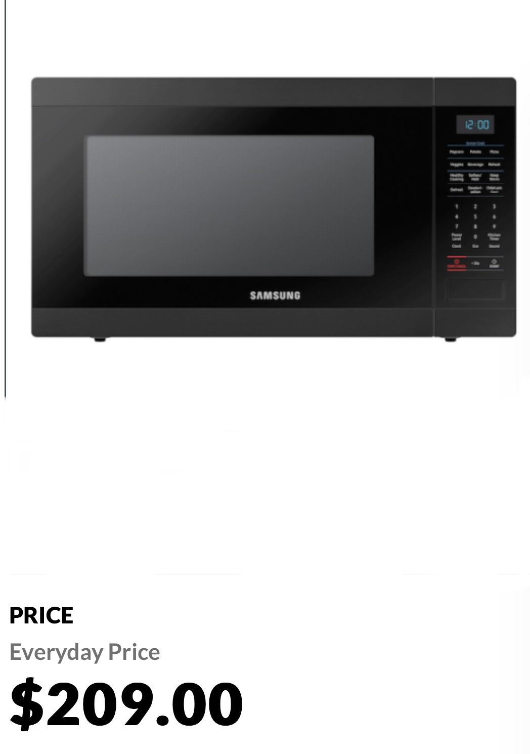Samsung MS14K6000AG 1.4 cu. ft. Countertop Microwave with Sensor Cook