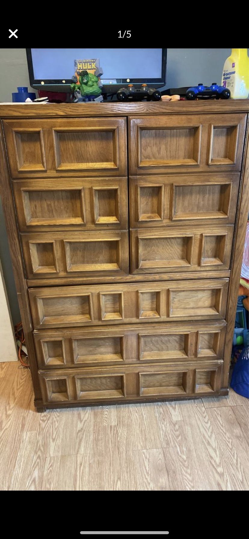 Solid wood dresser