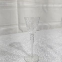 Elegant Small Cut Glass Cordial Glasses (4)