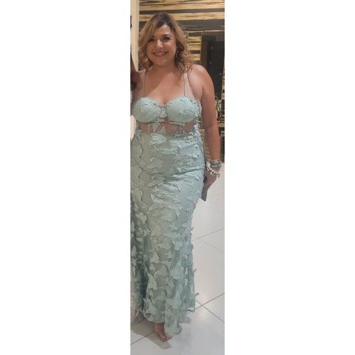 Long Formal Sage Green Dress XL