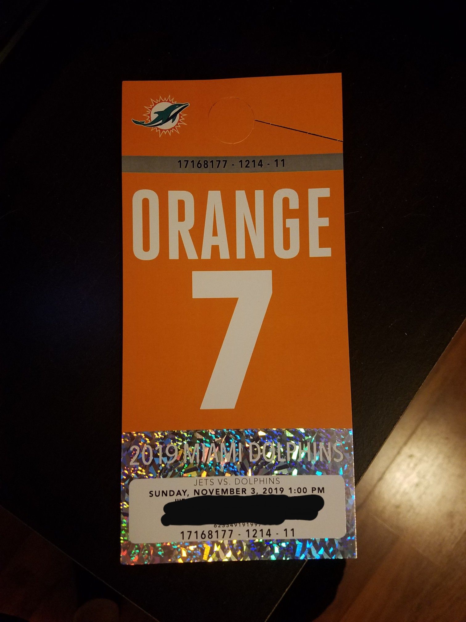 Miami dolphins Orange parking pass