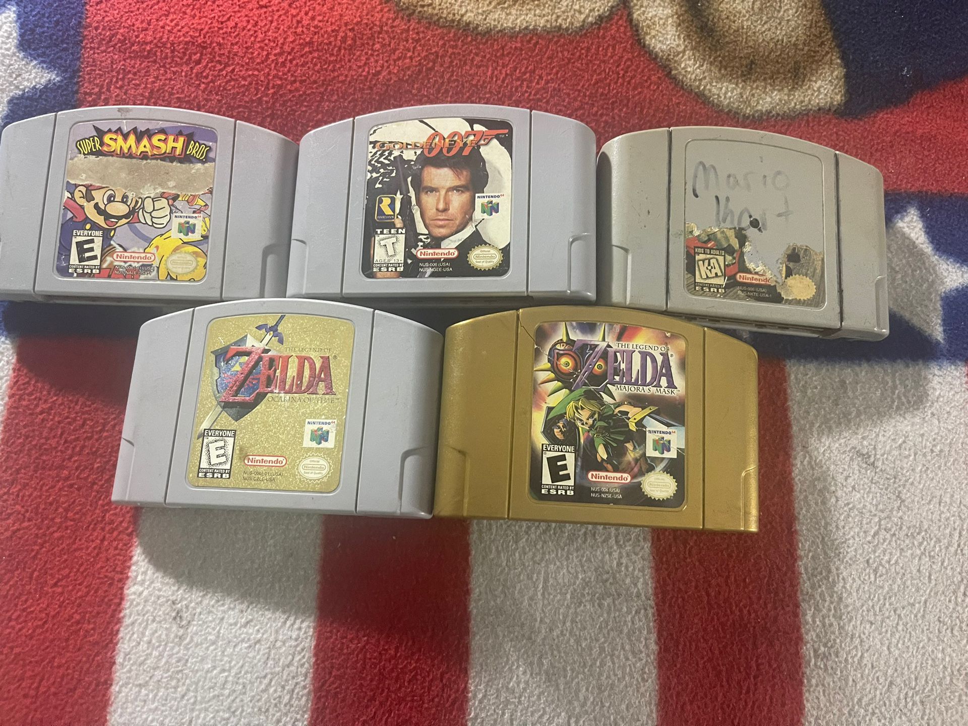 Nintendo 64 Games Goldeneye, Ocarina Of Time, Mario Kart, Smash 64 & Majoras Mask