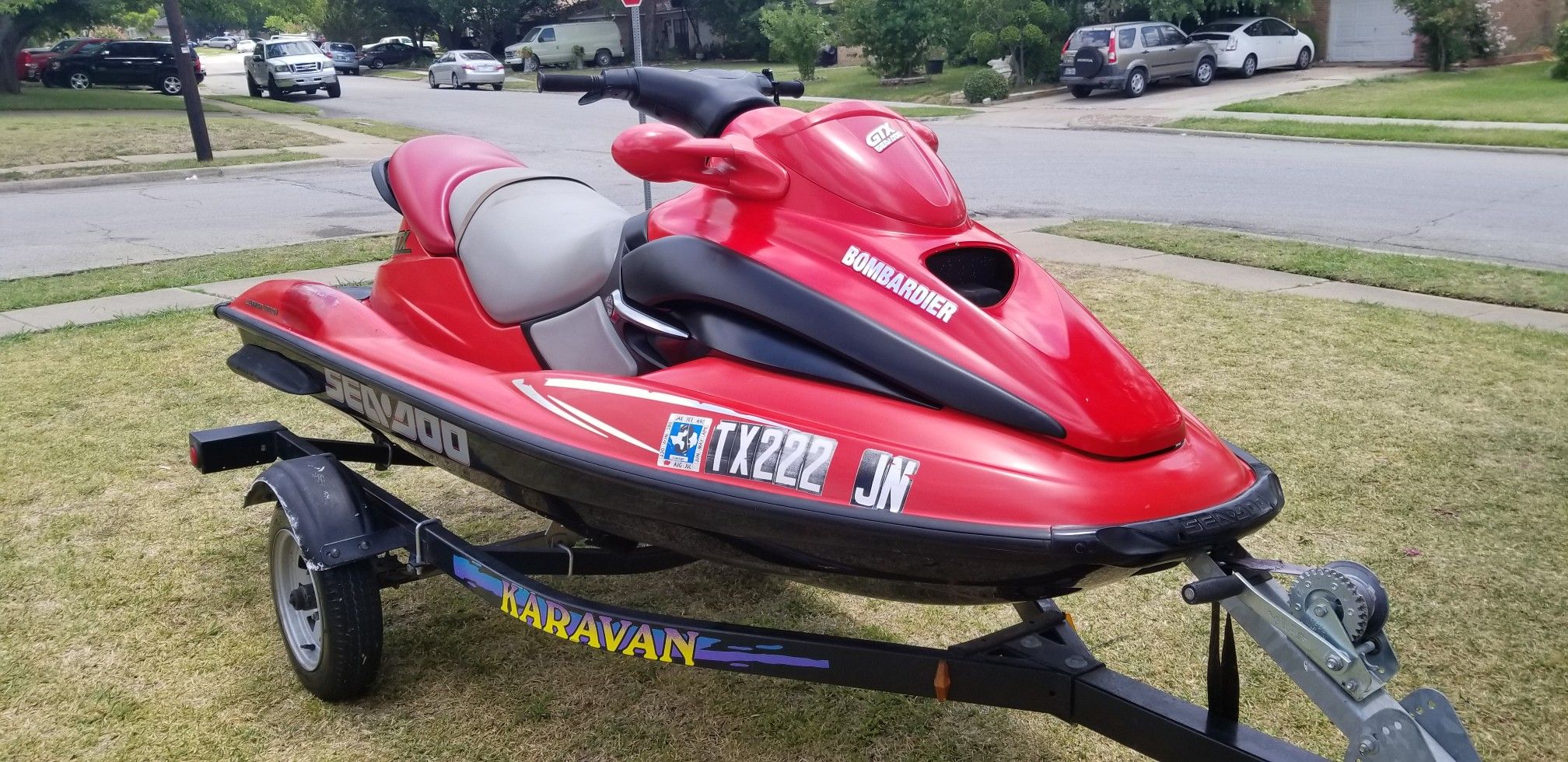 2000 SEADOO GTX MILLENNIUM EDITION 3 SEATER JET SKI WITH SINGLE TRAILER