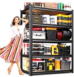 5-Tier Storage Shelves - Black