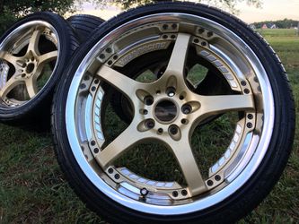 19X9.5 Volks SF Challenge gold 5x114.3 offset +36 Rays Engineering wheel rim