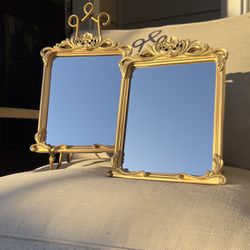 Two Gold Mirror Wedding Signs + Easel🪞