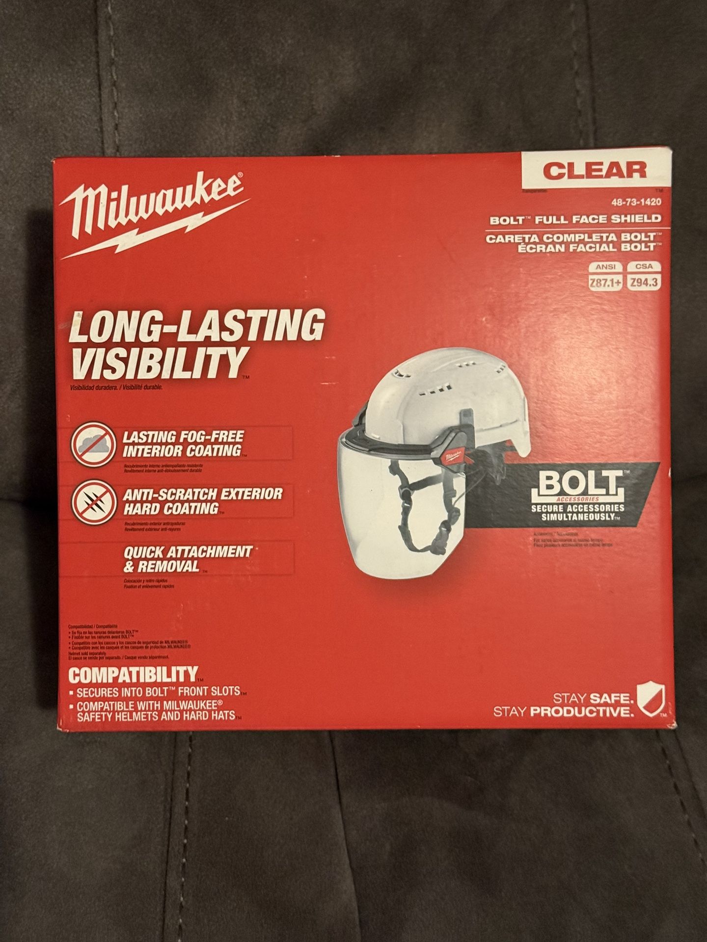 Milwaukee BOLT Clear Dual Coat Lens Full Face Shield