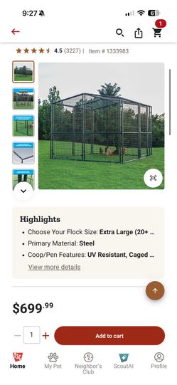 Producer's Pride 8 x 8ft. Universal Poultry Pen, 24 Chicken Roosting Capacity Chicken run