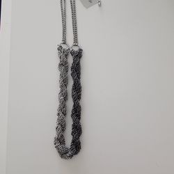 Vtg. Multi-strand braided chain necklace