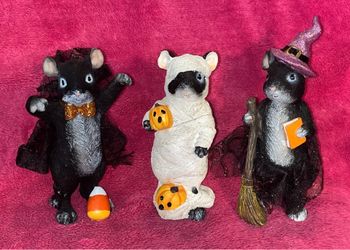 Halloween Resin 6.5” Mouse Trio Witch Vampire Mummy Set of 3 NEW!