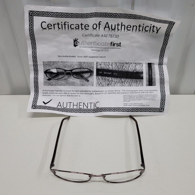 Gucci Italy 130 GG 2687 3V0 Gunmetal Tortoise Eyeglasses Frame Only! Authentic