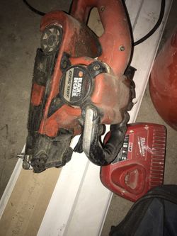 Milwaukee drill charger and black decker belt sander grinder