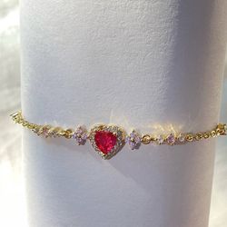 Heart 18k Gold Plated Bracelet 