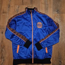 New York Knicks Warm Up NBA Jacket VTG Mens XL EMBROIDERED Full Zip UNK Sweater