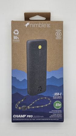 Nimble Champ Pro Portable Charger – 20,000mAh, 65W Fast Charging, Dual Type-C