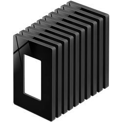 BESTTEN 10 Pack Black Screwless Wall Plate, 1-Gang Gloss Decor Outlet Cover