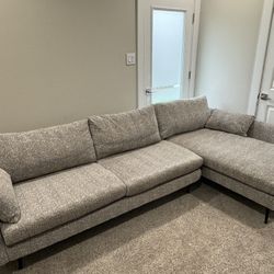 Mid Century Modern Sectional Sofa (Grey)