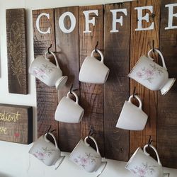 Coffee cup holder wall art