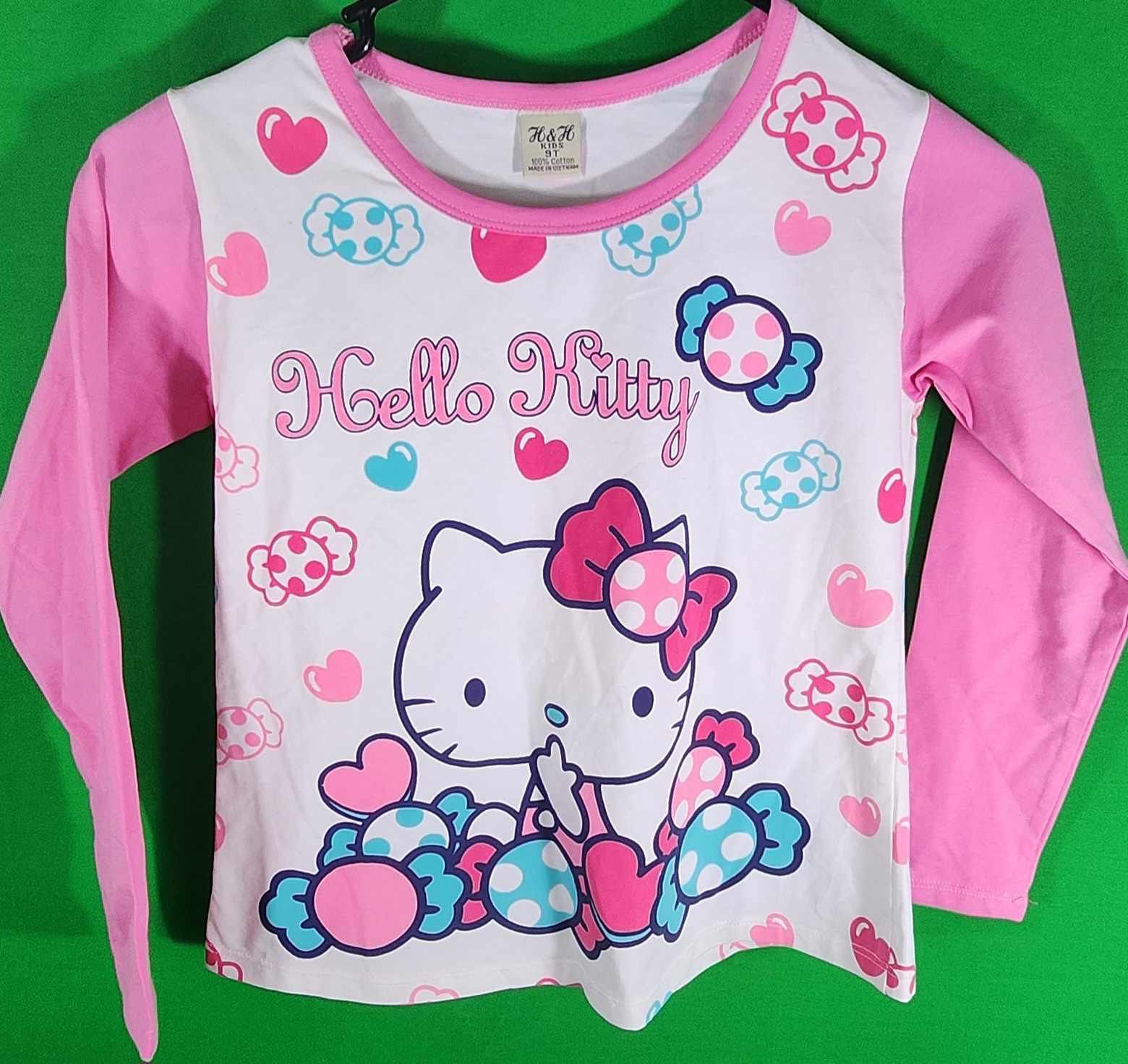 HELLO KITTY- LONG SLEEVE H&H (SIZE: 9T) Pink 