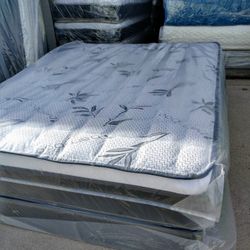 full size bamboo orthopedic pillow top mattress and box spring  "all Sizes Available TWIN, FULL, QUEEN, CALIKING, EKING"
