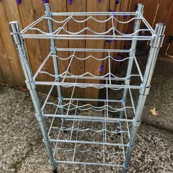 IKEA OMAR Chrome Metro 20 Bottle WINE Rack Storage Unit