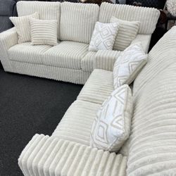 Stunning Cozy Couch And Loveseat! 