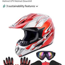 Ounurs Dirt Bike Helmet with Goggles, Gloves & Mask