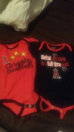 Angels baseball onesies