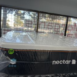 QUEEN SIZE NECTAR COPPER PREMIER MATTRESS & BOX SPRING BED SET