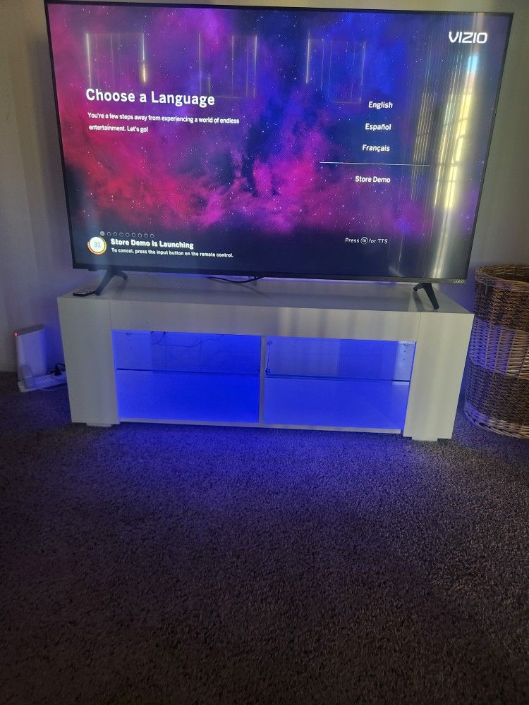 55" Smart TV with LED Lighted Stand